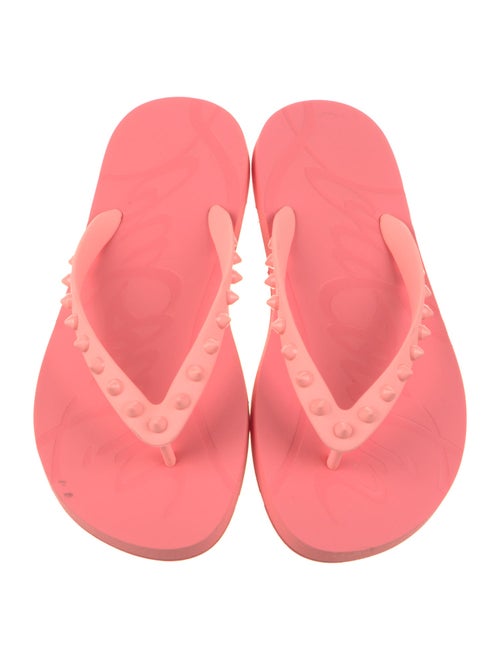 Christian Louboutin Rubber Studded Accents Flip Flops