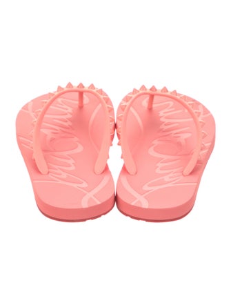 Christian Louboutin Rubber Studded Accents Flip Flops
