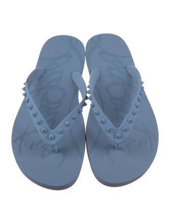 Christian Louboutin Spike Accents Rubber Flip Flops