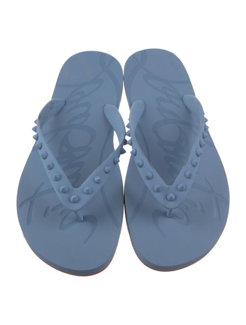 Christian Louboutin Spike Accents Rubber Flip Flops