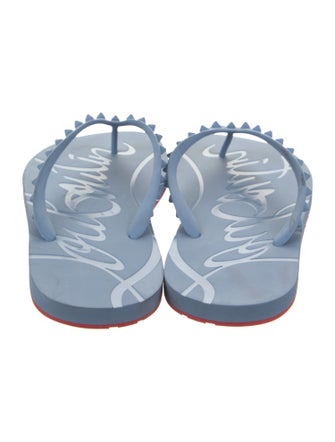 Christian Louboutin Spike Accents Rubber Flip Flops