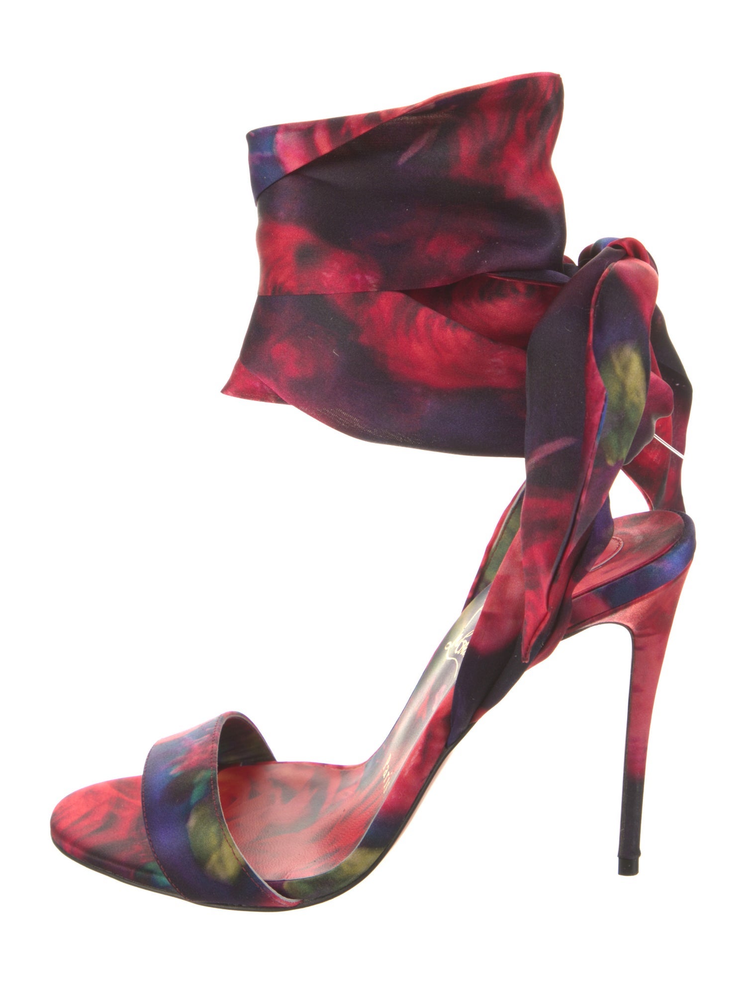 Christian Louboutin Silk Tie-Dye Print Sandals