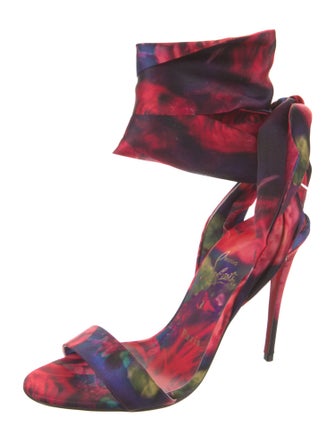 Christian Louboutin Silk Tie-Dye Print Sandals