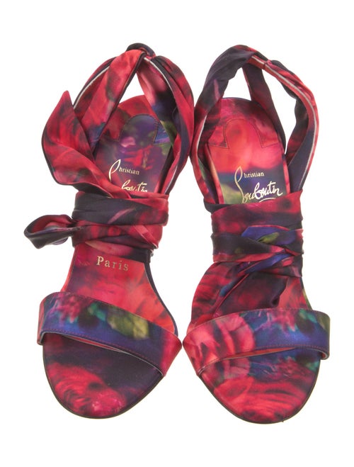Christian Louboutin Silk Tie-Dye Print Sandals