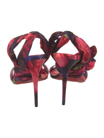 Christian Louboutin Silk Tie-Dye Print Sandals