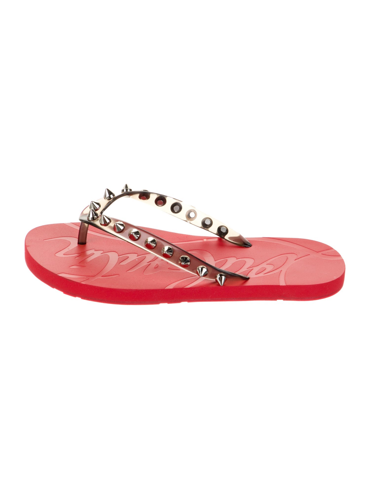 Christian Louboutin Rubber Studded Accents Slides