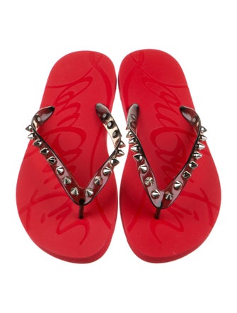Christian Louboutin Rubber Studded Accents Slides