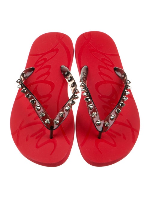 Christian Louboutin Rubber Studded Accents Slides