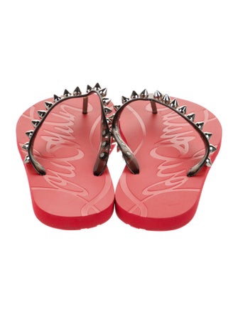 Christian Louboutin Rubber Studded Accents Slides