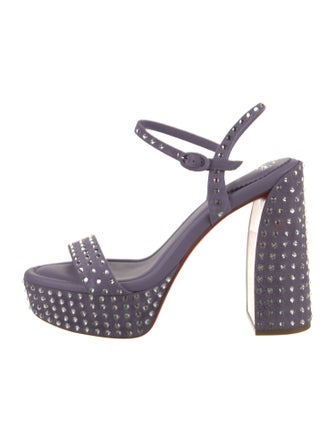 Christian Louboutin Suede Crystal Embellishments Sandals
