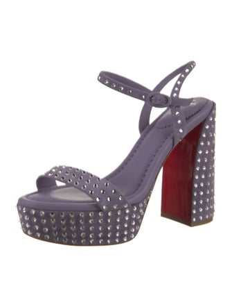 Christian Louboutin Suede Crystal Embellishments Sandals