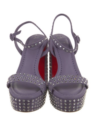Christian Louboutin Suede Crystal Embellishments Sandals