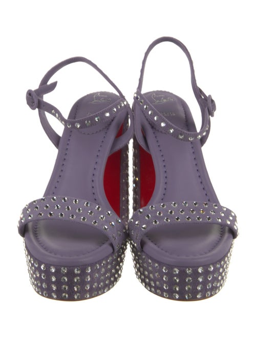 Christian Louboutin Suede Crystal Embellishments Sandals