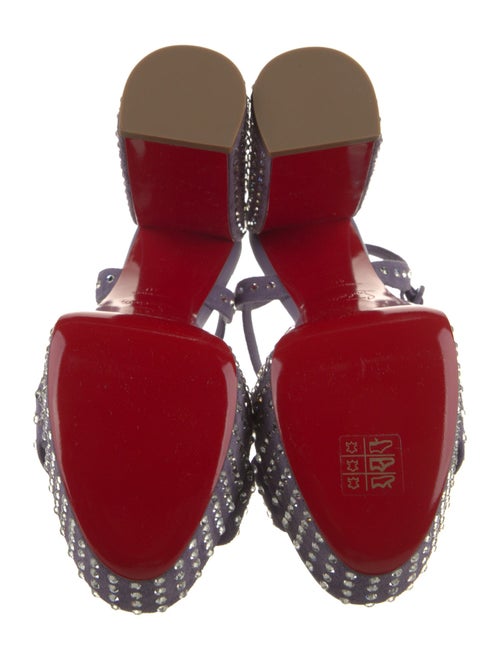 Christian Louboutin Suede Crystal Embellishments Sandals