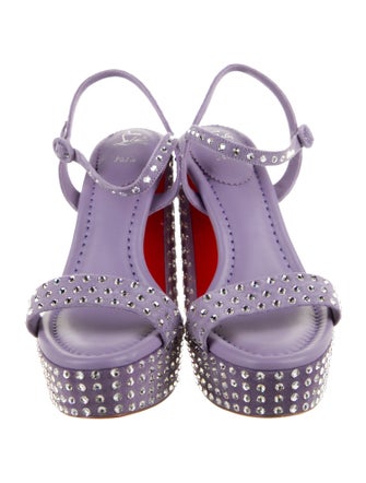 Christian Louboutin Suede Crystal Embellishments Sandals
