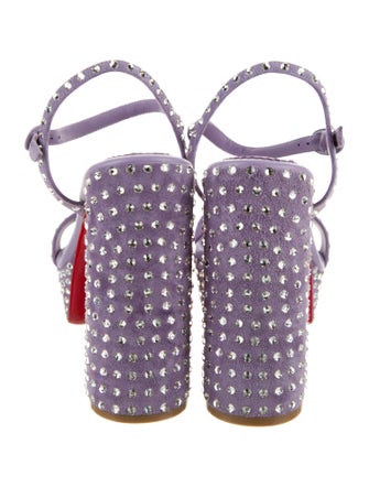 Christian Louboutin Suede Crystal Embellishments Sandals