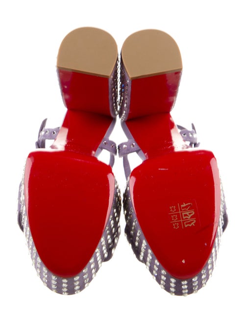 Christian Louboutin Suede Crystal Embellishments Sandals