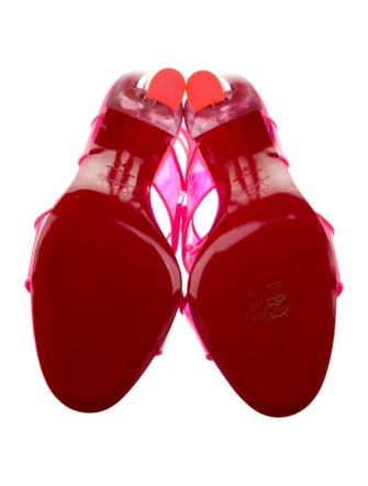 Christian Louboutin PVC Leather Trim Embellishment Slingback Sandals