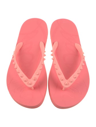 Christian Louboutin Rubber Studded Accents Flip Flops