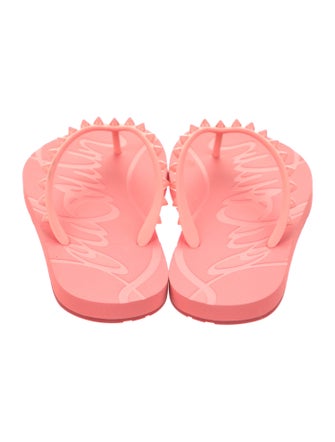 Christian Louboutin Rubber Studded Accents Flip Flops