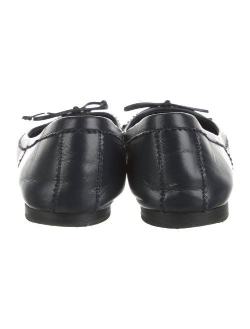 Christian Louboutin Leather Bow Accents Ballet Flats