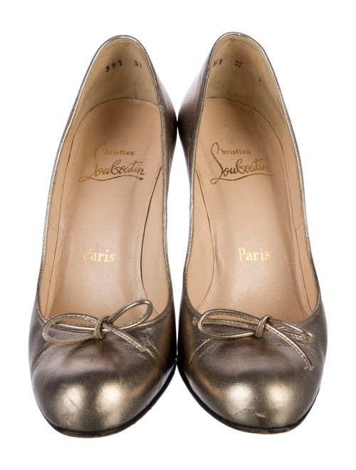 Christian Louboutin Leather Bow Accents Pumps