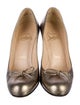 Christian Louboutin Leather Bow Accents Pumps