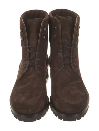 Christian Louboutin Suede Lace-Up Boots