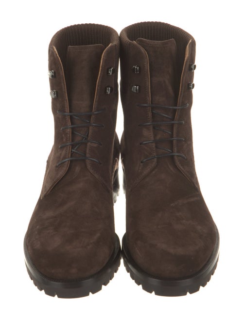 Christian Louboutin Suede Lace-Up Boots