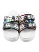 Christian Louboutin Patent Leather Striped Slides