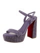 Christian Louboutin Suede Crystal Embellishments Slingback Sandals