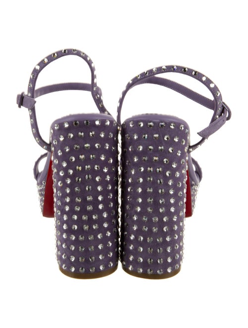 Christian Louboutin Suede Crystal Embellishments Slingback Sandals