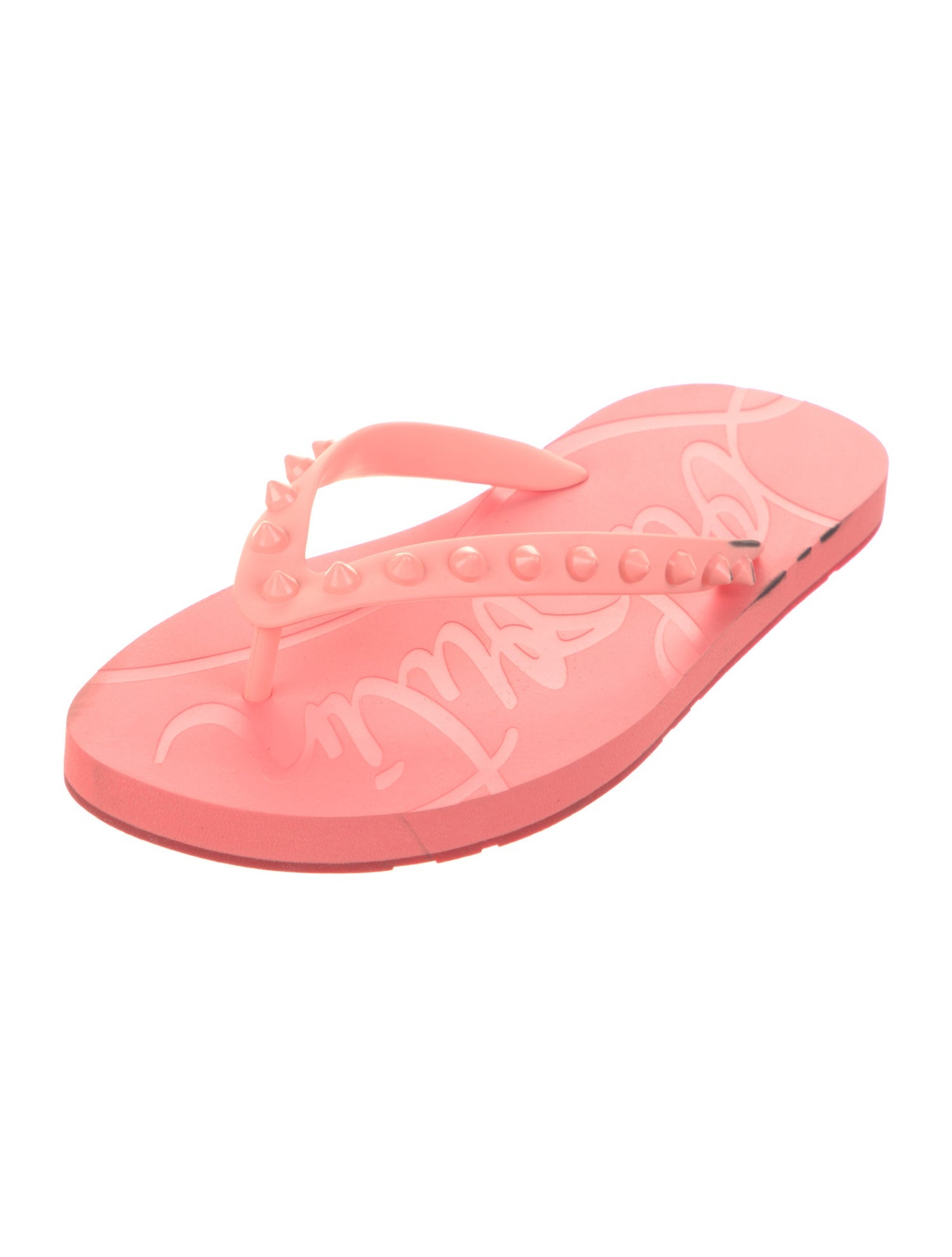 Christian Louboutin Rubber Studded Accents Flip Flops