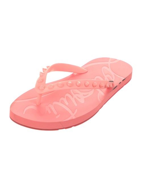 Christian Louboutin Rubber Studded Accents Flip Flops