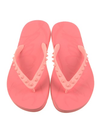 Christian Louboutin Rubber Studded Accents Flip Flops