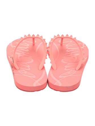 Christian Louboutin Rubber Studded Accents Flip Flops