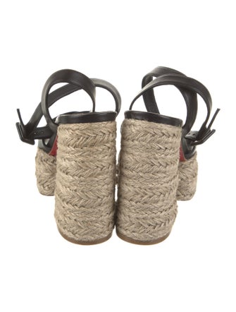 Christian Louboutin Leather Colorblock Pattern Espadrilles