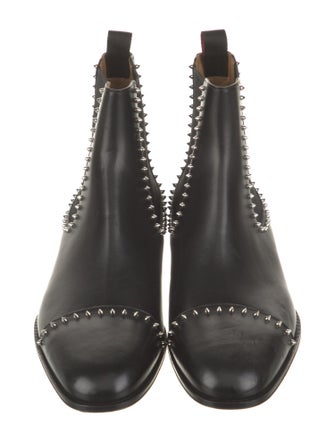 Christian Louboutin Leather Studded Accents Chelsea Boots