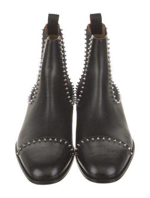Christian Louboutin Leather Studded Accents Chelsea Boots