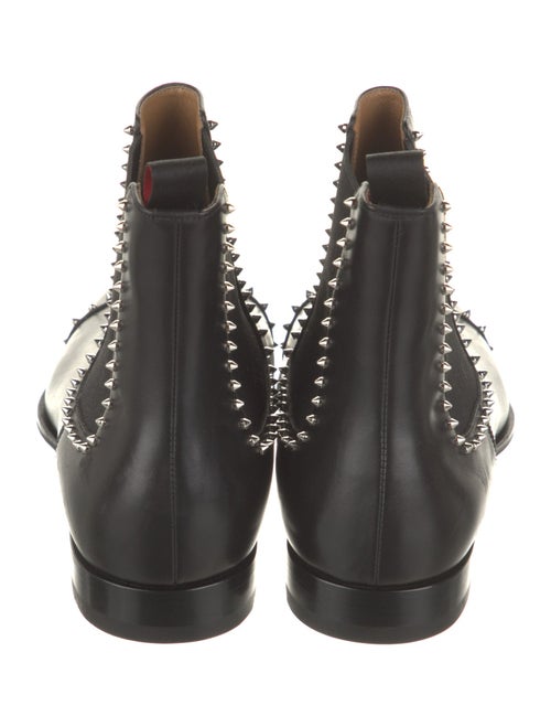 Christian Louboutin Leather Studded Accents Chelsea Boots