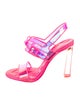 Christian Louboutin PVC Leather Trim Embellishment Slingback Sandals