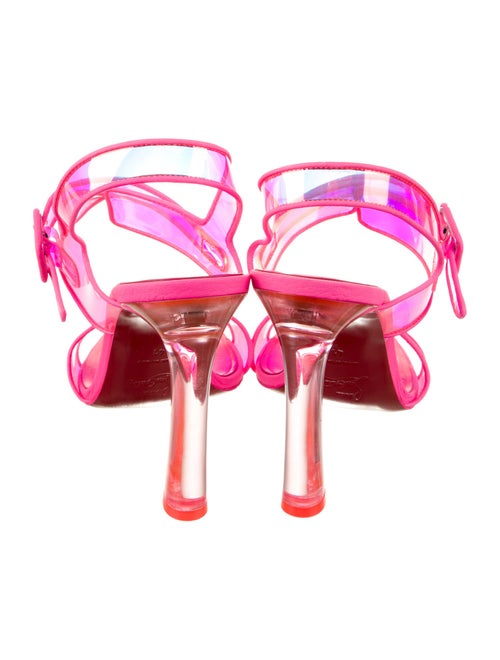 Christian Louboutin PVC Leather Trim Embellishment Slingback Sandals