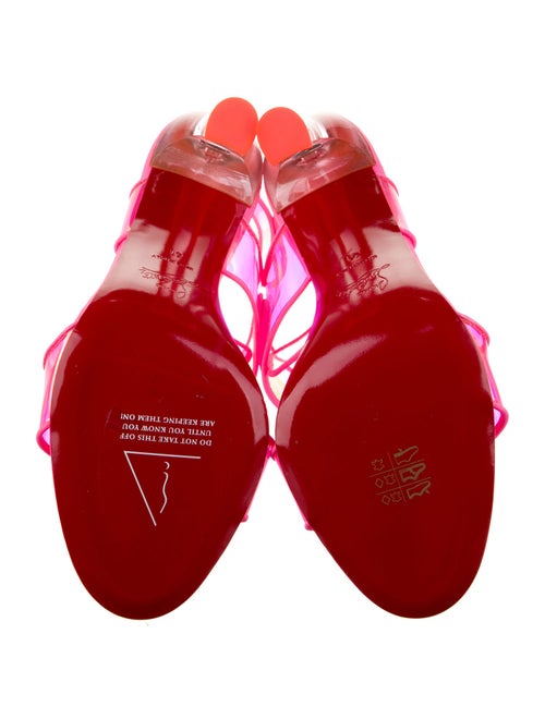 Christian Louboutin PVC Leather Trim Embellishment Slingback Sandals
