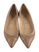 Christian Louboutin Leather Bow Accents Ballet Flats