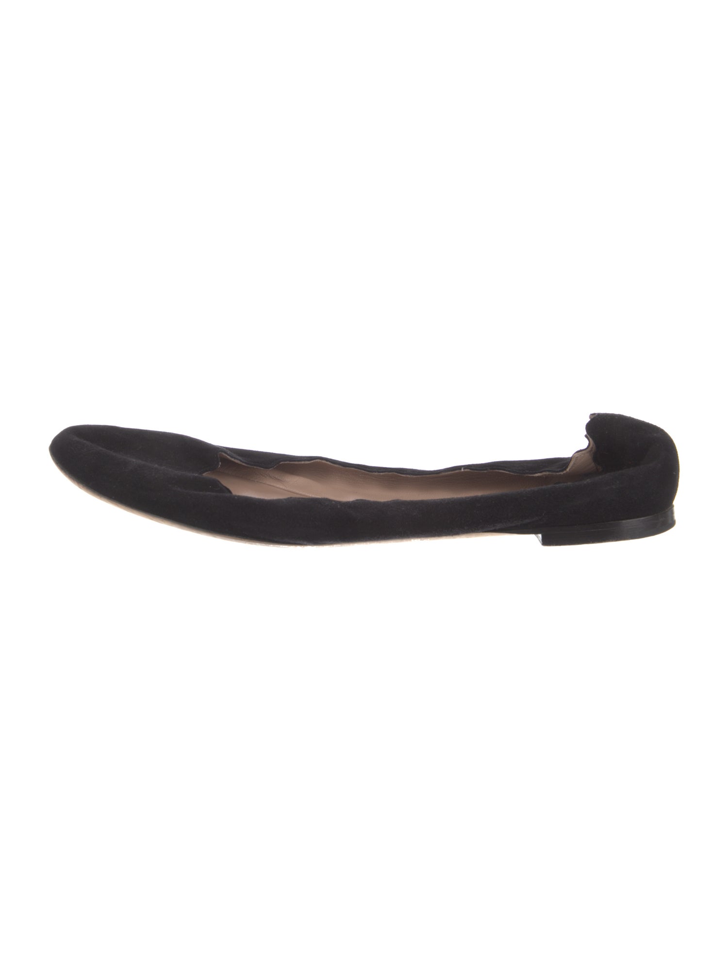 Chloé Suede Scalloped Accent Ballet Flats