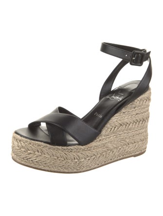 Christian Louboutin Leather Colorblock Pattern Espadrilles