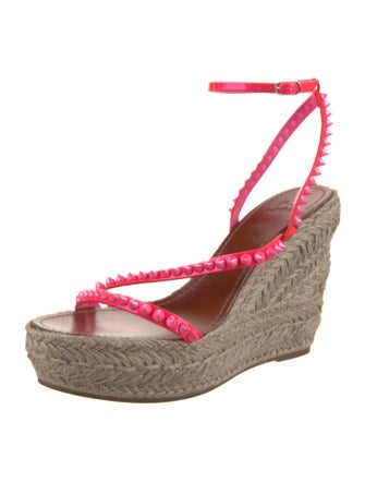 Christian Louboutin Spike Accents Patent Leather Espadrilles