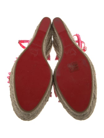 Christian Louboutin Spike Accents Patent Leather Espadrilles