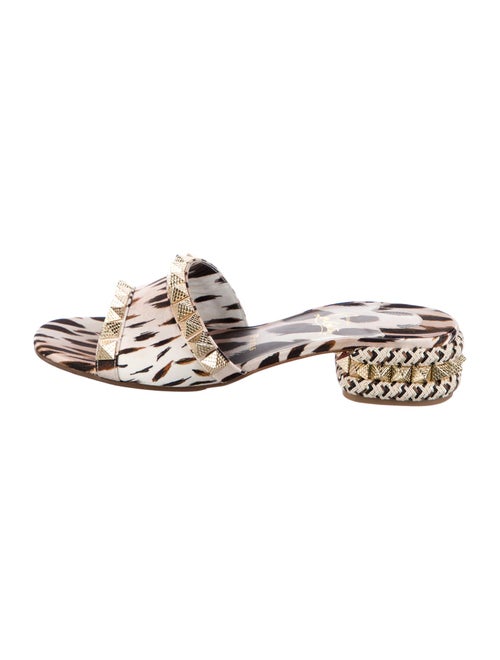 Christian Louboutin Canvas Animal Print Slides