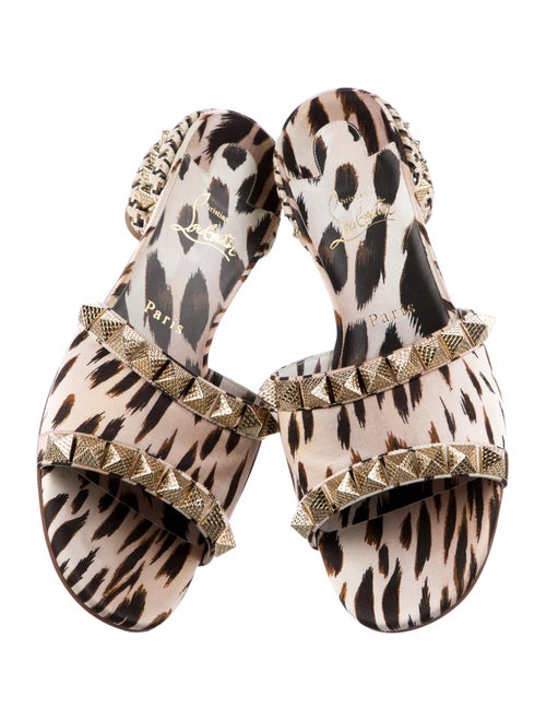 Christian Louboutin Canvas Animal Print Slides